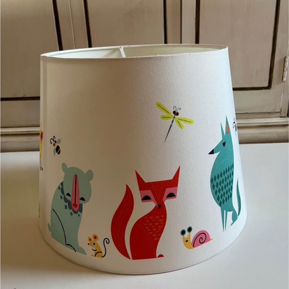 Ikea White Nursery Lampshade Bear Porcupine Woodland Forest Animals woodland - Picture 1 of 5